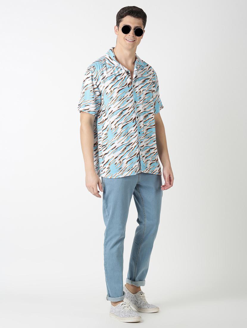 blue printed casual shirt - 17277671 - Zoom Image - 4