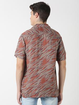 brown printed casual shirt - 17277672 - Standard Image - 3