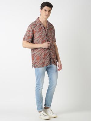 brown printed casual shirt - 17277672 - Standard Image - 4