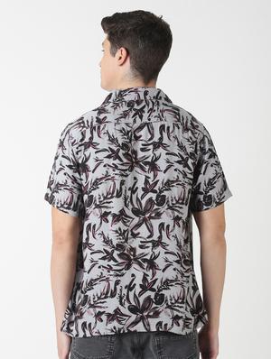 grey printed casual shirt - 17277674 - Standard Image - 3