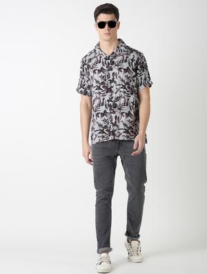 grey printed casual shirt - 17277674 - Standard Image - 4