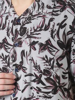 grey printed casual shirt - 17277674 - Standard Image - 5