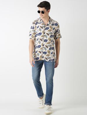 beige printed casual shirt - 17277677 - Standard Image - 4