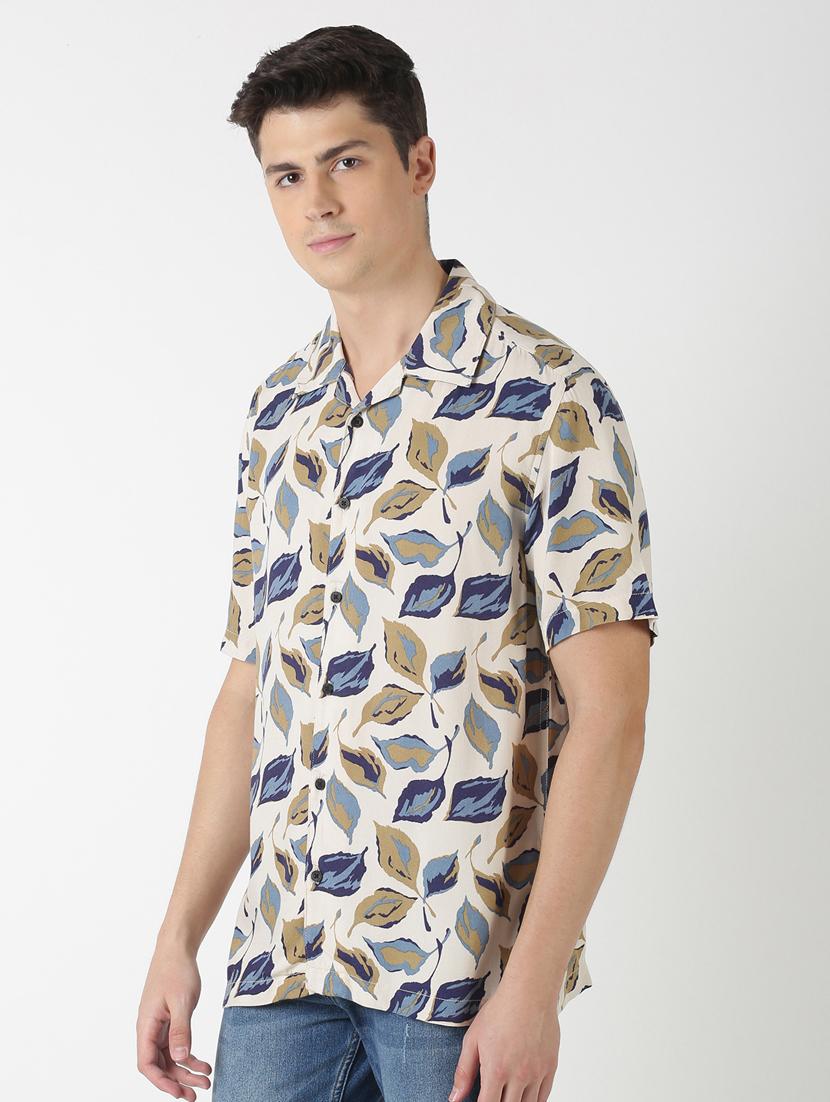 beige printed casual shirt - 17277677 - Zoom Image - 2