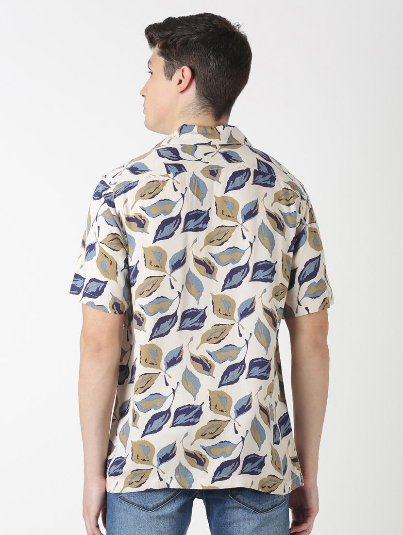 beige printed casual shirt - 17277677 - Zoom Image - 3