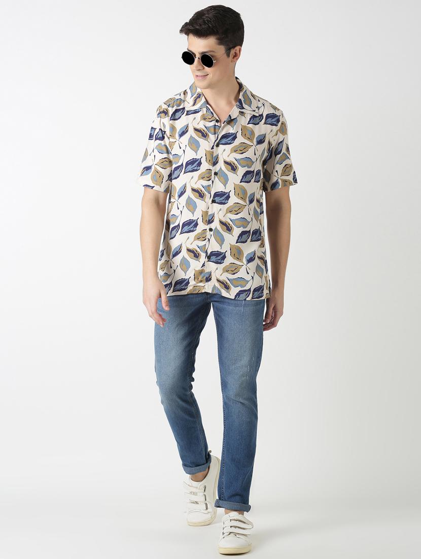 beige printed casual shirt - 17277677 - Zoom Image - 4