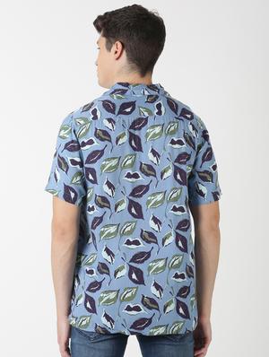 blue printed casual shirt - 17277679 - Standard Image - 3