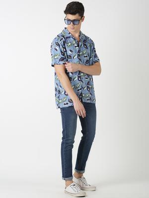 blue printed casual shirt - 17277679 - Standard Image - 4