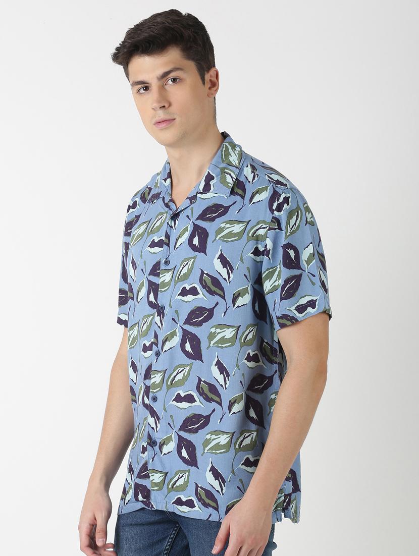 blue printed casual shirt - 17277679 - Zoom Image - 2