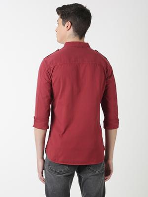red solid casual shirt - 17277681 - Standard Image - 3