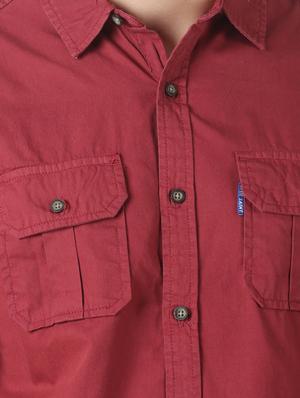 red solid casual shirt - 17277681 - Standard Image - 5