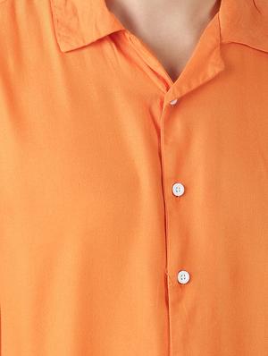 orange solid casual shirt - 17277686 - Standard Image - 5