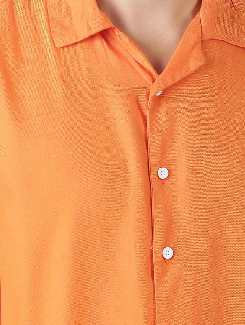 orange solid casual shirt - 17277686 - Zoom Image - 5