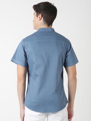 blue solid casual shirt - 17277691 - Standard Image - 3