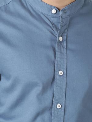 blue solid casual shirt - 17277691 - Standard Image - 5