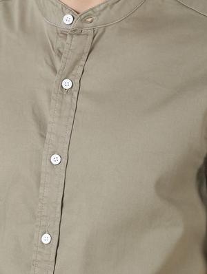 olive green solid casual shirt - 17277694 - Standard Image - 5
