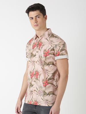 pink tropical print casual shirt - 17277696 - Standard Image - 2
