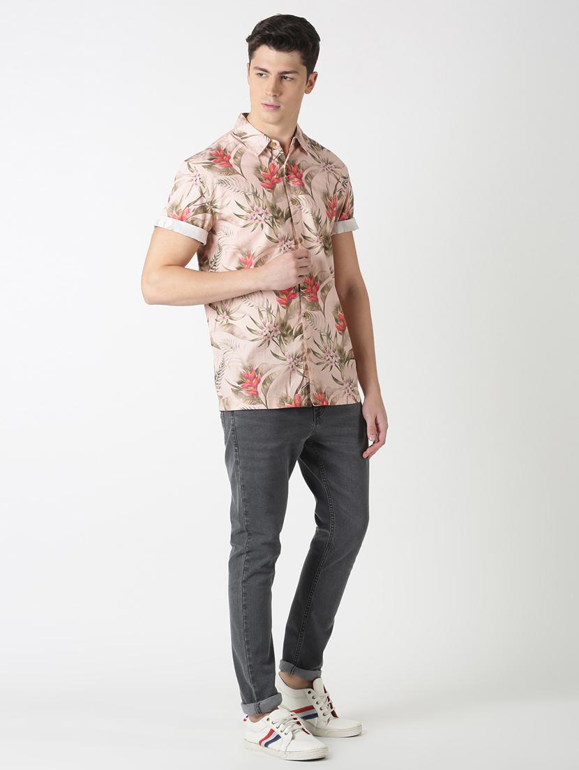 pink tropical print casual shirt - 17277696 - Zoom Image - 4