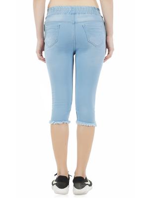 distressed denim capri - 17277802 - Standard Image - 3