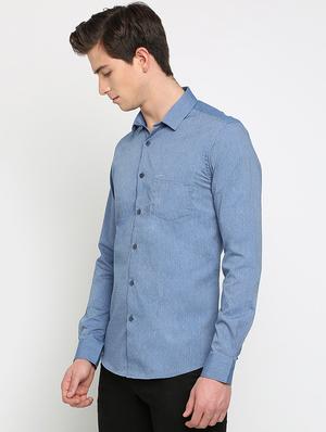 blue polka dot print casual shirt - 17277965 - Standard Image - 2