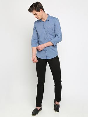 blue polka dot print casual shirt - 17277965 - Standard Image - 4