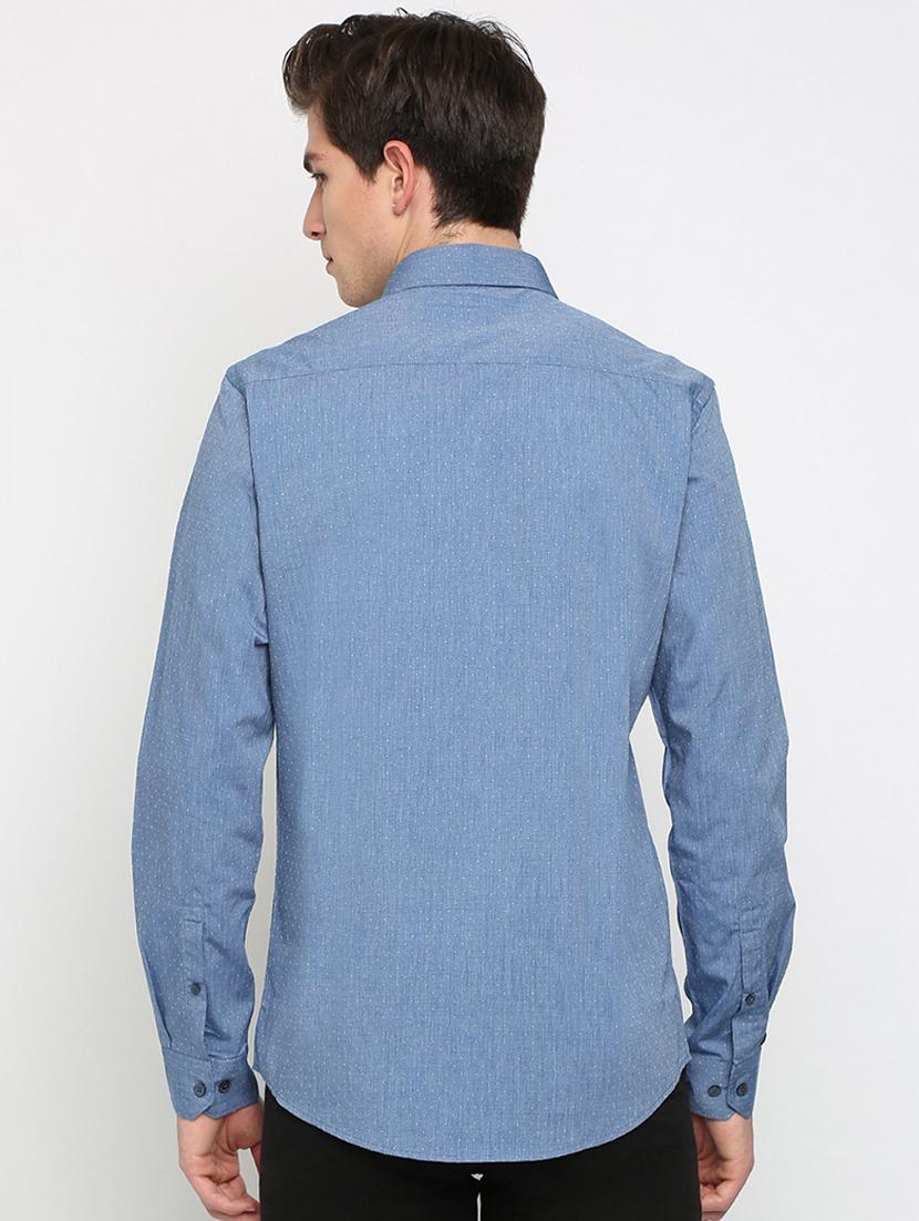 blue polka dot print casual shirt - 17277965 - Zoom Image - 3