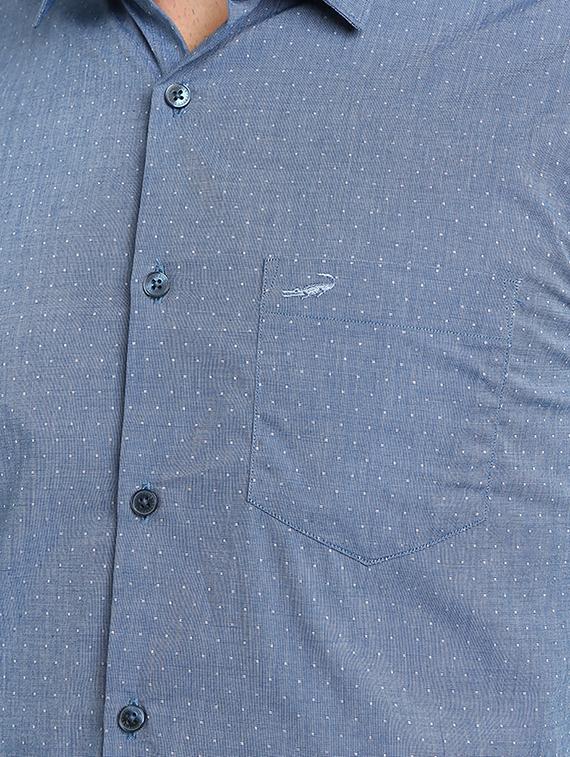 blue polka dot print casual shirt - 17277965 - Zoom Image - 5