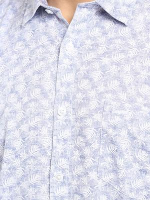 blue printed casual shirt - 17277983 - Standard Image - 5
