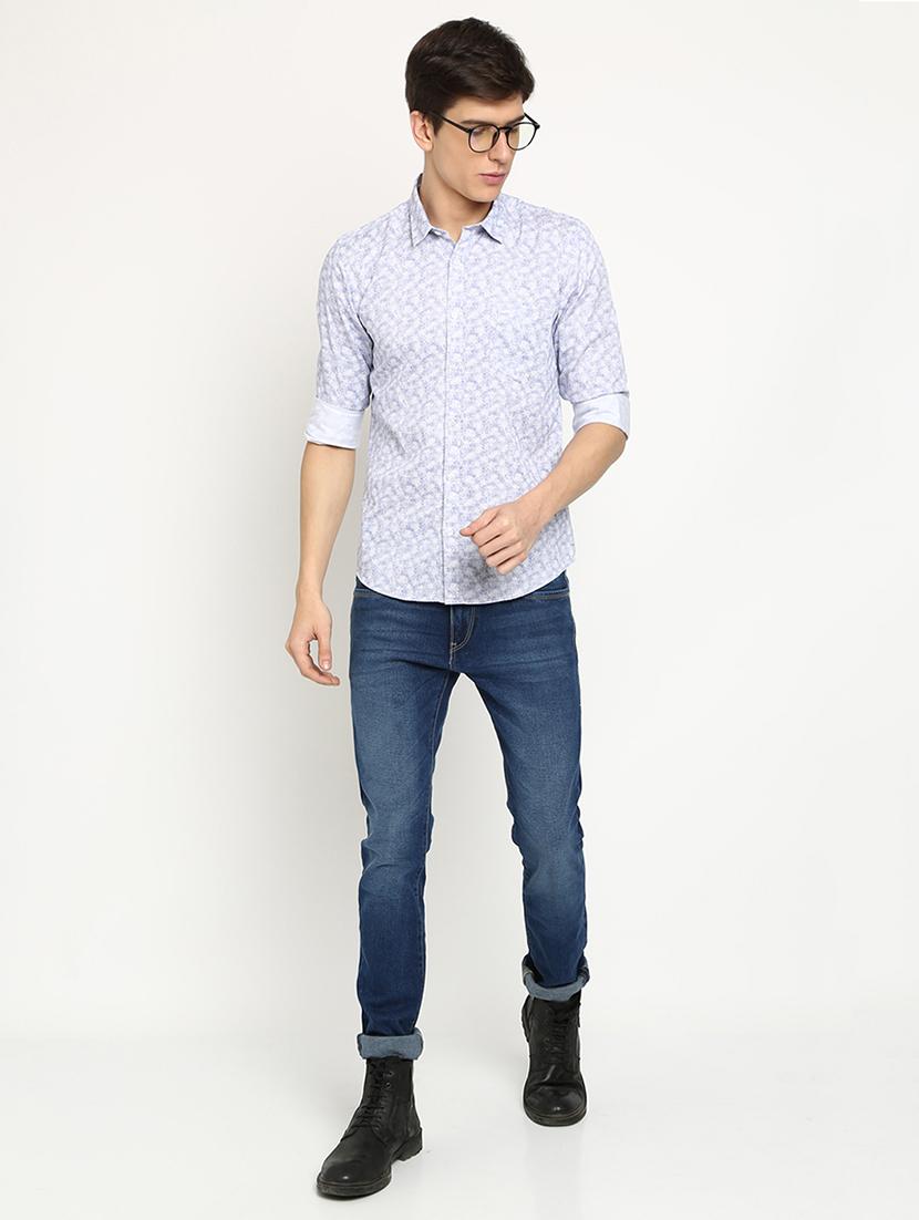blue printed casual shirt - 17277983 - Zoom Image - 4