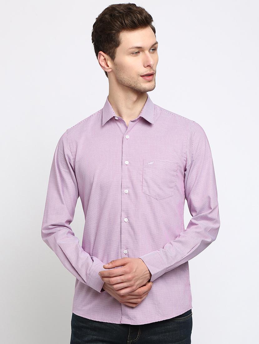 purple checkered casual shirt - 17278012 - Zoom Image - 1