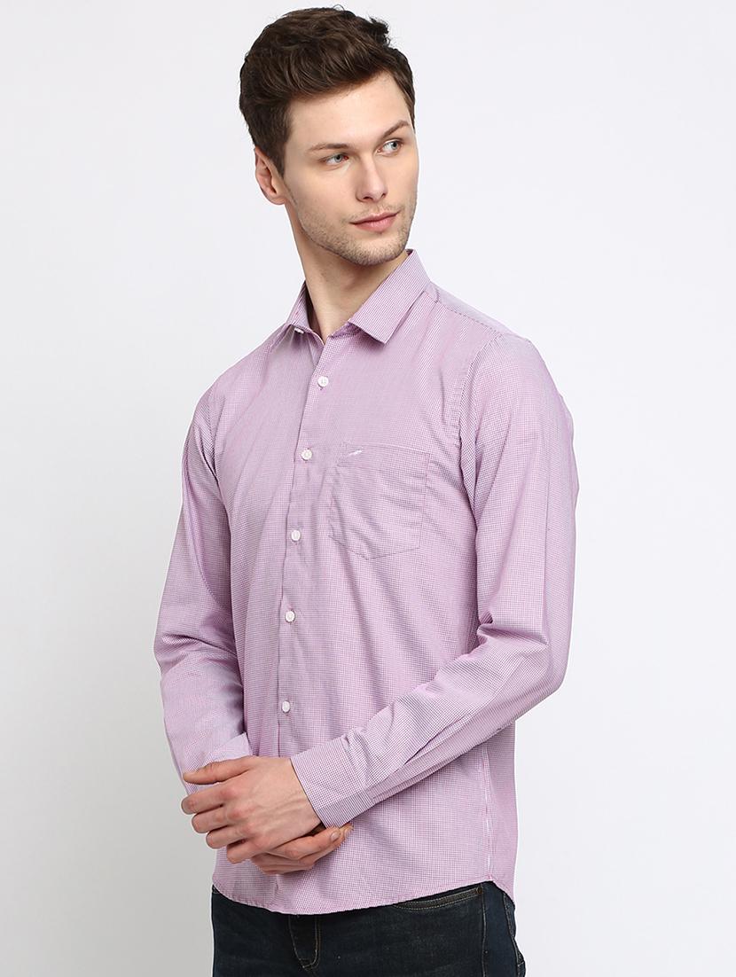 purple checkered casual shirt - 17278012 - Zoom Image - 2