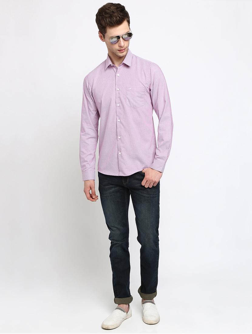 purple checkered casual shirt - 17278012 - Zoom Image - 4
