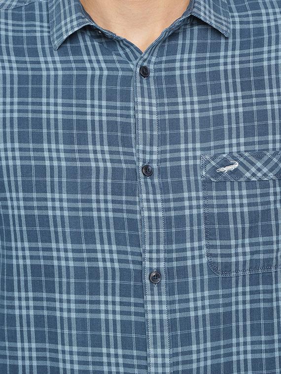 blue checkered casual shirt - 17278018 - Zoom Image - 5