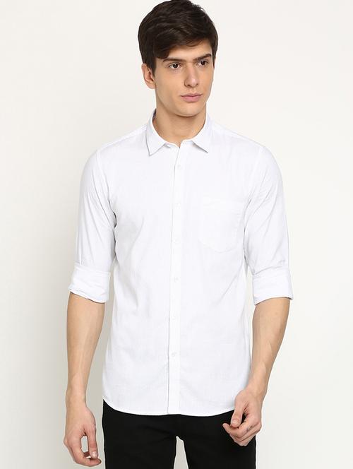 white polka dot print casual shirt - 17278020 - Standard Image - 1