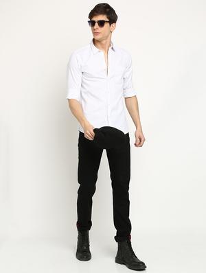 white polka dot print casual shirt - 17278020 - Standard Image - 4