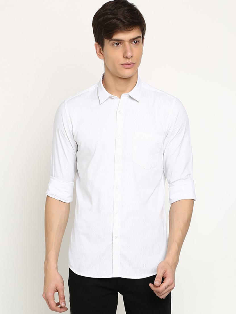 white polka dot print casual shirt - 17278020 - Zoom Image - 1