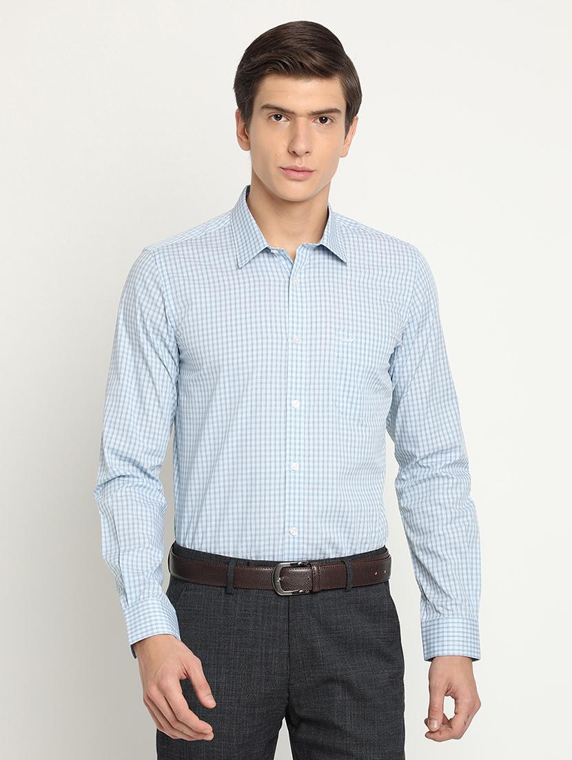 blue checkered formal shirt - 17278035 - Zoom Image - 1