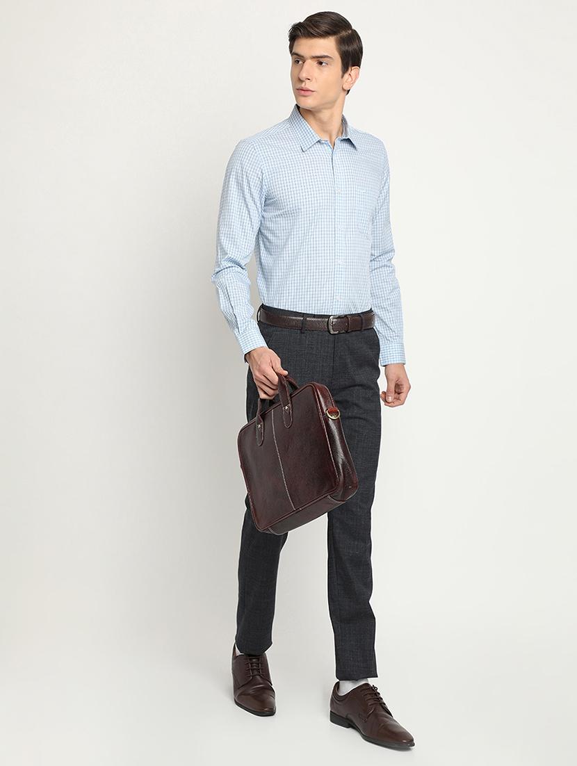 blue checkered formal shirt - 17278035 - Zoom Image - 4
