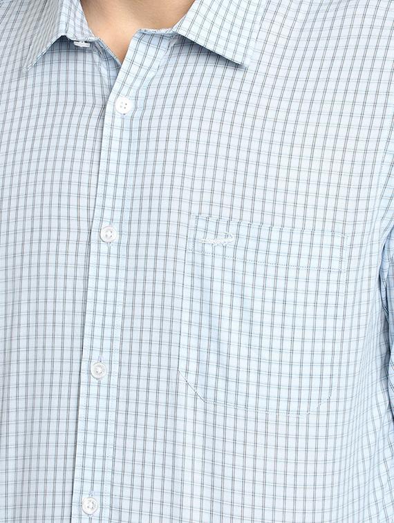 blue checkered formal shirt - 17278035 - Zoom Image - 5