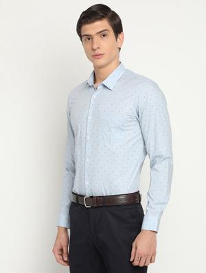 blue printed formal shirt - 17278036 - Standard Image - 2