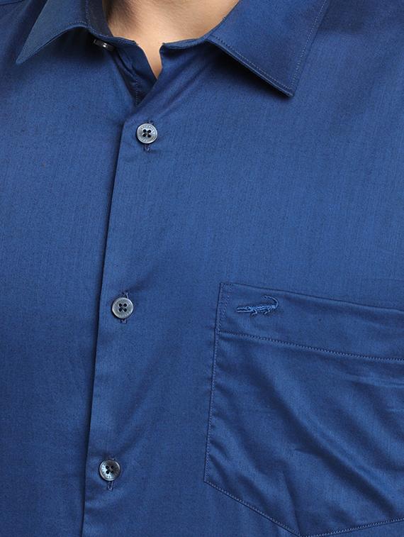 blue solid formal shirt - 17278043 - Zoom Image - 5