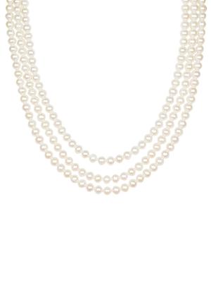 white metal necklaces and earring - 17278112 - Standard Image - 2