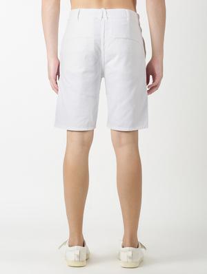 white solid denim shorts - 17278322 - Standard Image - 3