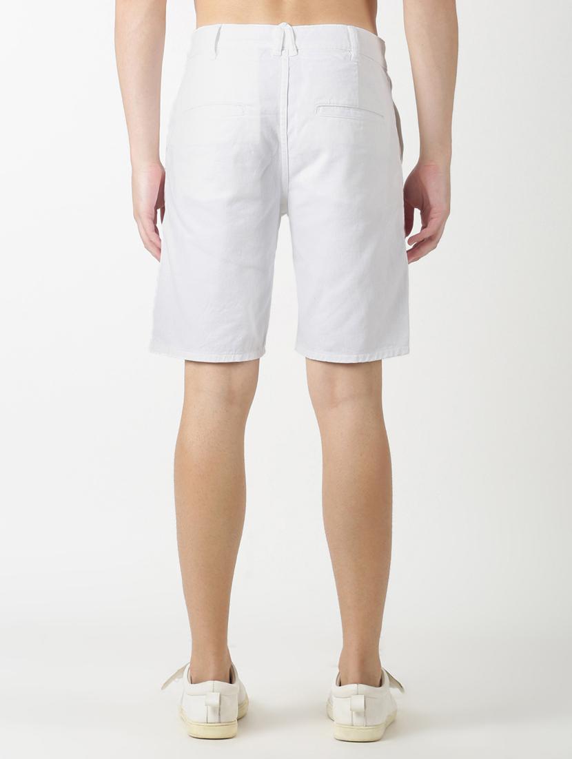 white solid denim shorts - 17278322 - Zoom Image - 3