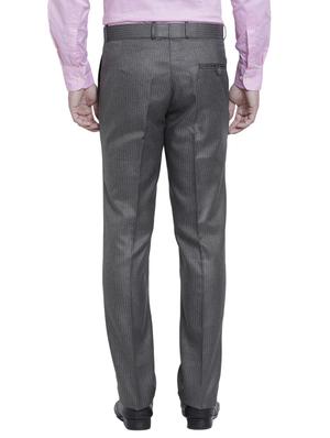 brown striped flat front formal trouser - 17278403 - Standard Image - 3