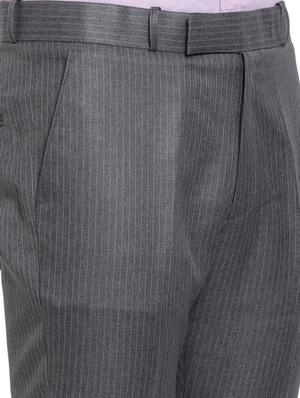 brown striped flat front formal trouser - 17278403 - Standard Image - 4
