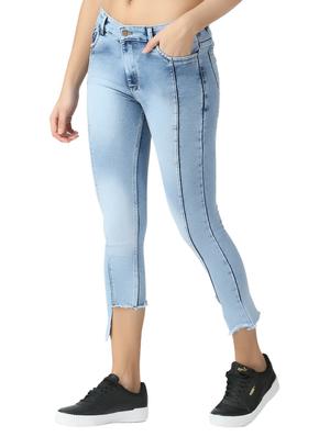 asymmetric hem denim jeans - 17278604 - Standard Image - 2