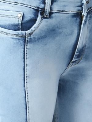 asymmetric hem denim jeans - 17278604 - Standard Image - 5