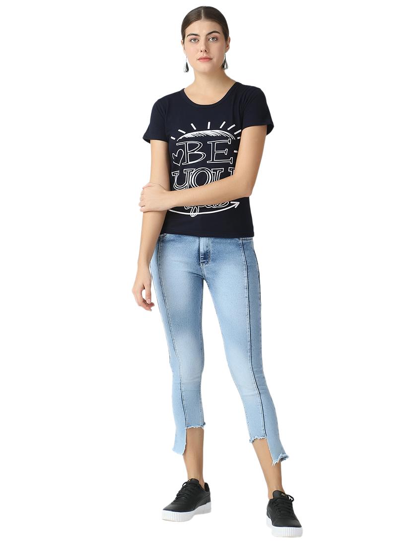 asymmetric hem denim jeans - 17278604 - Zoom Image - 4