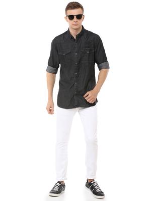 black solid casual shirt - 17278670 - Standard Image - 4